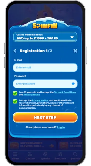 Registering a casino account and depositing from £10 via debit card, PayPal or Apple Pay